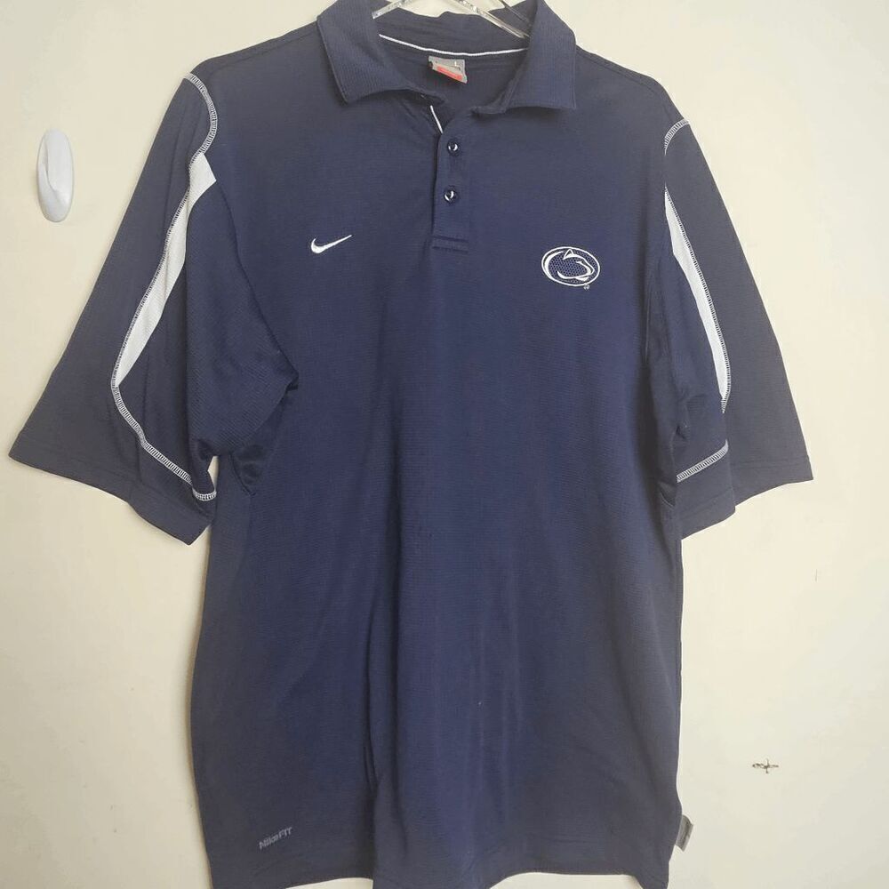Nike Penn State Polo Shirt Men's Blue/White Size Large